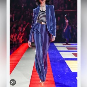 TOMMY X ZENDAYA Stripe Denim Blazer